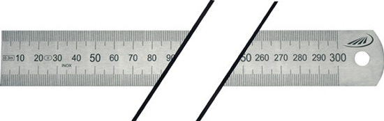 Afbeeldingen van STALEN LINIAAL LENGTE 500 MM STAAL BUIGZAAM VERDELING A = MM/MM(NL+BE)
