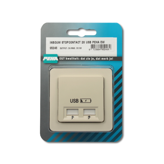 Afbeeldingen van INBOUW STOPCONTACT 2X USB PEHA EW