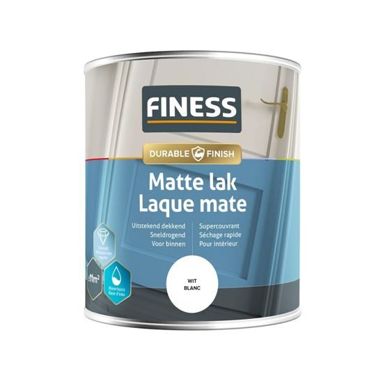 Afbeeldingen van FINESS MATTE LAK WB 750 ML 1410 WIT
