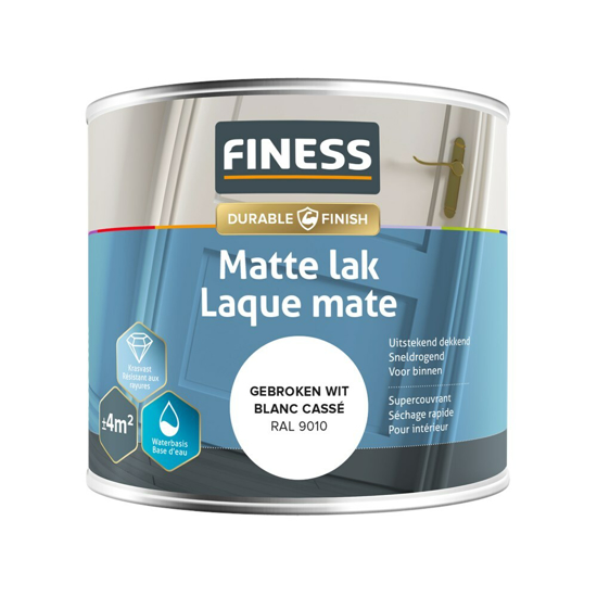 Afbeeldingen van FINESS MATTE LAK WB 250 ML 14205 GEBROKEN WIT