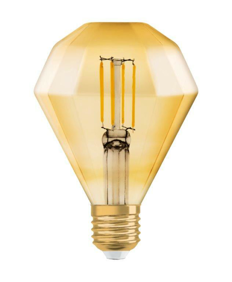 Afbeeldingen van OSRAM VINTAGE 1906 EDISON 40 LED FILAMENT DIAMOND 4W 824 GOLD E27