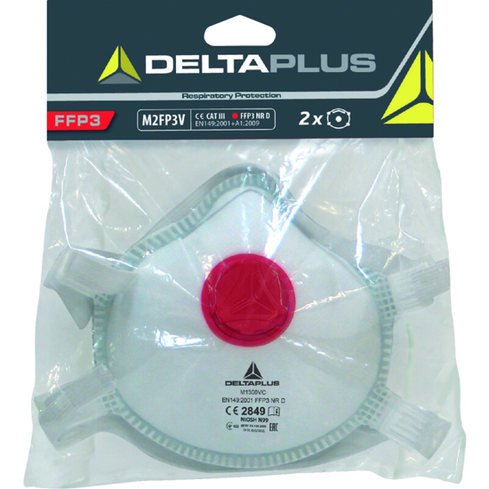 Afbeeldingen van DELTA PLUS WEGWERPMASKER MET VENTIEL M2FP3V FFP3 2 STUKS