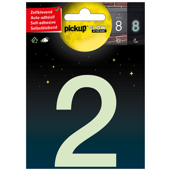Afbeeldingen van GLOW IN THE DARK NUMMER 2 75 MM ZELFKLEVEND