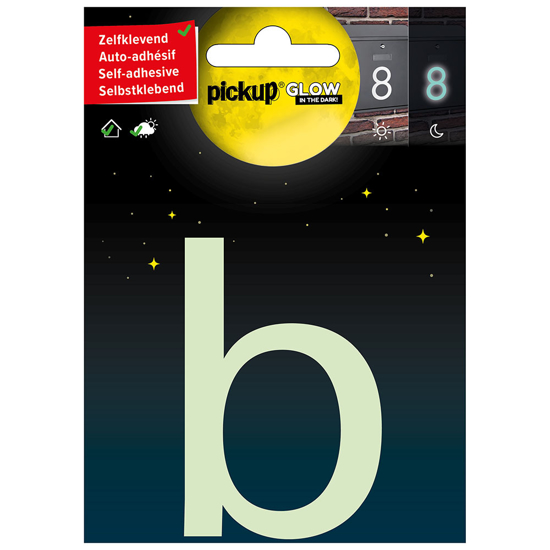 Afbeeldingen van GLOW IN THE DARK LETTER B 75 MM ZELFKLEVEND