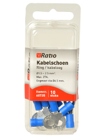 Afbeeldingen van KABELSCHOEN OOG BM=6MM 1,5-2,5MM² - 10ST IN BLISTER