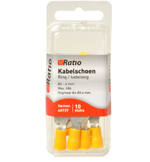 Afbeeldingen van KABELSCHOEN OOG BM=8MM 4-6MM² - 10ST IN BLISTER