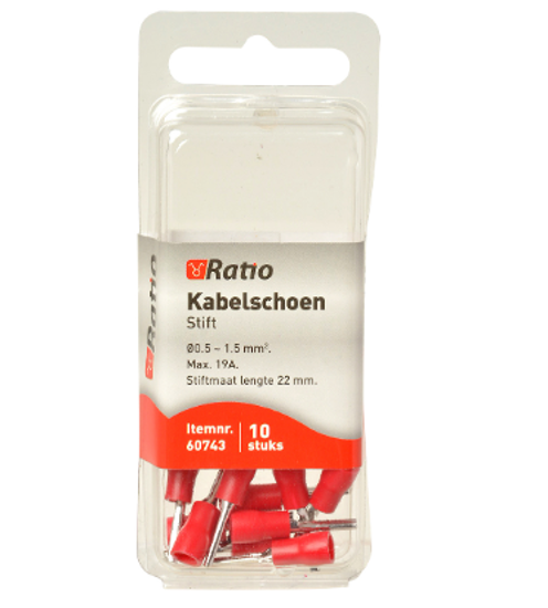 Afbeeldingen van KABELSCHOEN PEN 12MM 0,5-1,5MM² - 10ST IN BLISTER