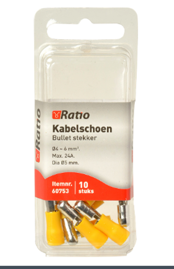Afbeeldingen van KABELSCHOEN BULLET 4-6MM² - 10ST IN BLISTER