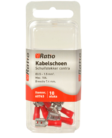 Afbeeldingen van KABELSCHOEN CONTRA VLAKSTEKKER 0,5-1,5MM²