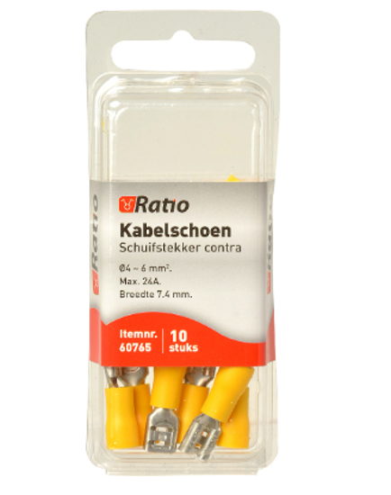 Afbeeldingen van KABELSCHOEN CONTRA VLAKSTEKKER 4-6MM²
