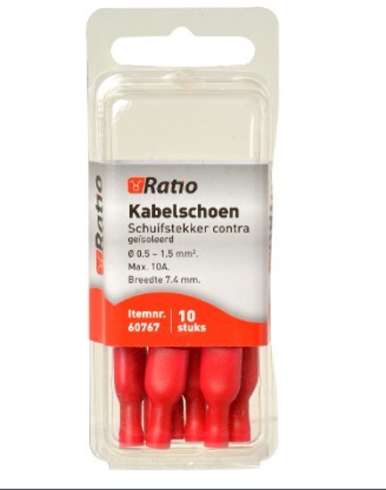 Afbeeldingen van KABELSCHOEN CONTRA VLAKSTEKKER 0,5-1,5MM² 10ST OP BLISTER