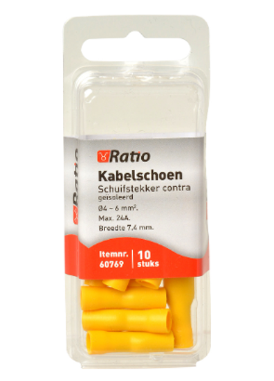 Afbeeldingen van KABELSCHOEN CONTRA VLAKSTEKKER 4-6MM² 10ST OP BLISTER