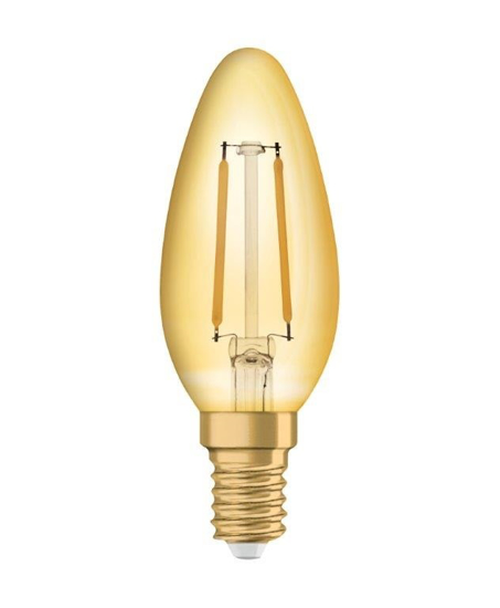 Afbeeldingen van OSRAM VINTAGE 1906 CLASSIC B 12 LED FILAMENT 1.5W 824 GOLD E14