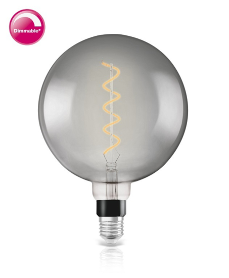 Afbeeldingen van OSRAM VINTAGE 1906 BIG GLOBE 15 LED FILAMENT DIM 4W 818 SMOKE E27