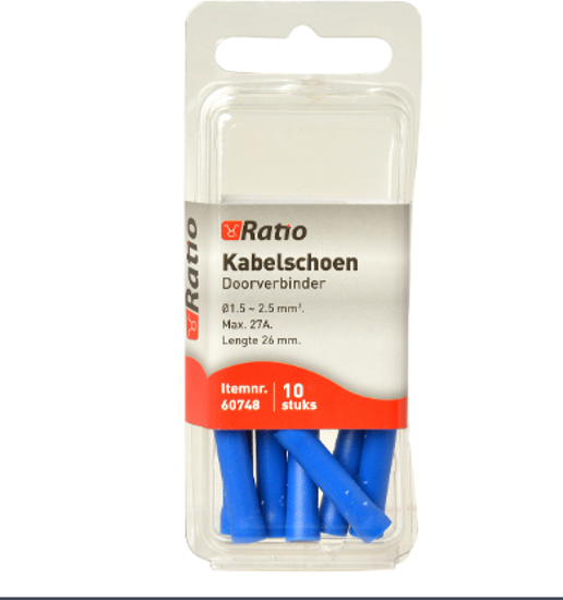Afbeeldingen van KABELSCHOEN STOOTVERBINDER 1,5-2,5MM² - 10ST IN BLISTER