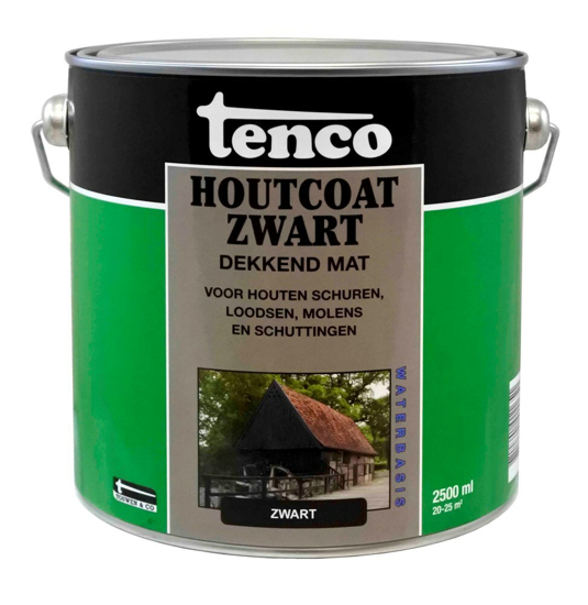 Afbeeldingen van TENCO HOUTCOAT ZWART MAT 2,5 L WATERBASIS