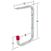 Afbeeldingen van QLINQ WAND- OF PLANKHAAK 158X115X52 VERZINKT