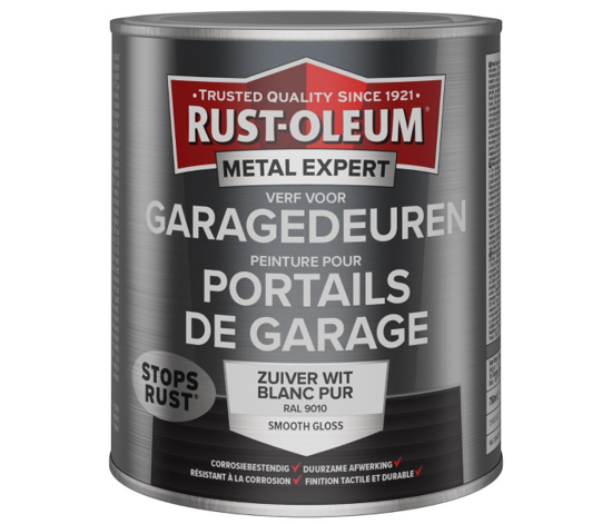 Afbeeldingen van RUST-OLEUM METAALVERF VOOR GEGALV. METALEN, RAL 9010 WIT, 250ML