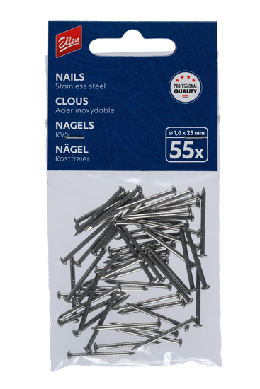 Afbeeldingen van ELLEN TOCHTSTRIPNAGELS RVS 1.6X25MM 55 STUKS