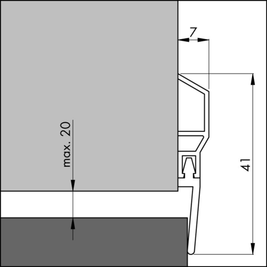 Afbeeldingen van ELLEN DORPELPROFIEL PDS BASIC KUNSTSTOF WIT MET AFDICHTINGSLIP 100CM