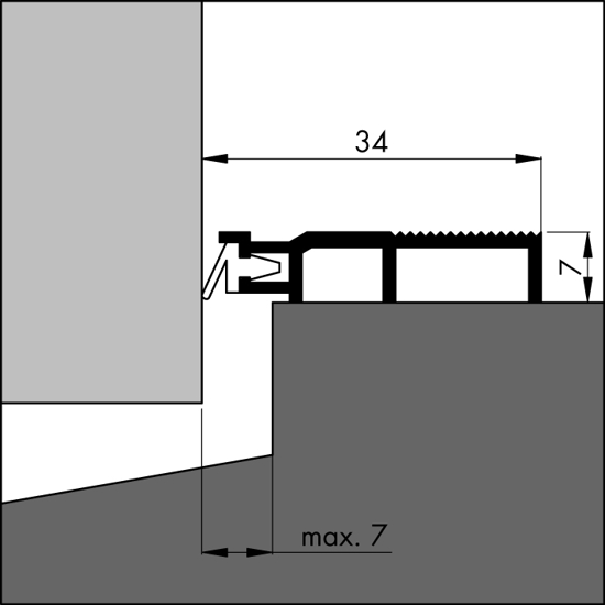 Afbeeldingen van ELLEN SLIJTDORPEL MET AFDICHTINGSLIP ARP5-R5 ALU 100CM