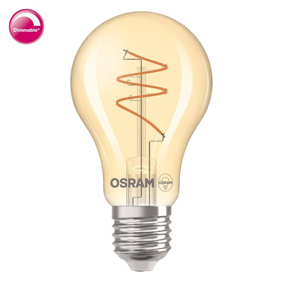 Afbeeldingen van OSRAM VINTAGE 1906 CLASSIC A 40 SPIRAL LED FILAMENT DIM 4.9W 927 GOLD E27