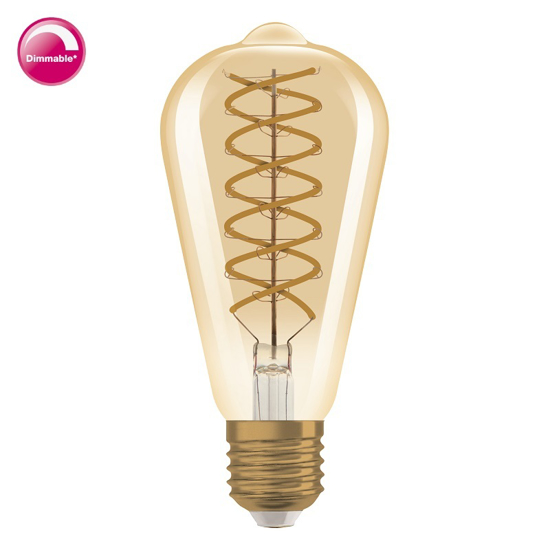 Afbeeldingen van OSRAM VINTAGE 1906 EDISON 60 LED FILAMENT DIM 8.8W 824 GOLD E27
