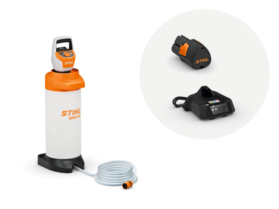Afbeeldingen van STIHL WSA 40 ACCU DRUKSPUIT SET MET ACCU EN LADER