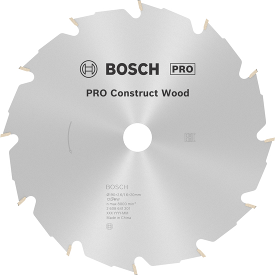Afbeeldingen van BOSCH CIRKELZAAGBLAD CONSTRUCT WOOD Ø190MM 12TND