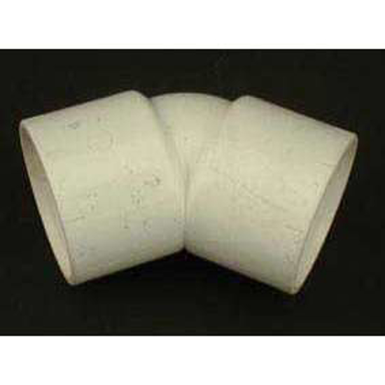 Afbeeldingen van PVC BOCHT WIT LIJMVERBINDING 2XMOF 45GRADEN 32MM