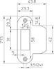Afbeeldingen van NEMEF SLUITPLAAT P1255/17/U AFGEROND - 23,3X71,5MM - DR 1+2+3+4 - RVS