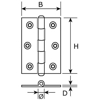 Afbeeldingen van DX SMALSCHARNIER MET VASTE PEN VERMESSINGD 70X51MM