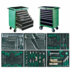 Afbeeldingen van GEREEDSCHAPWAGEN 321 DLG GREEN, SOLIDE PLAATSTAAL, GROEN GEPOEDERCOAT 820*460*1010