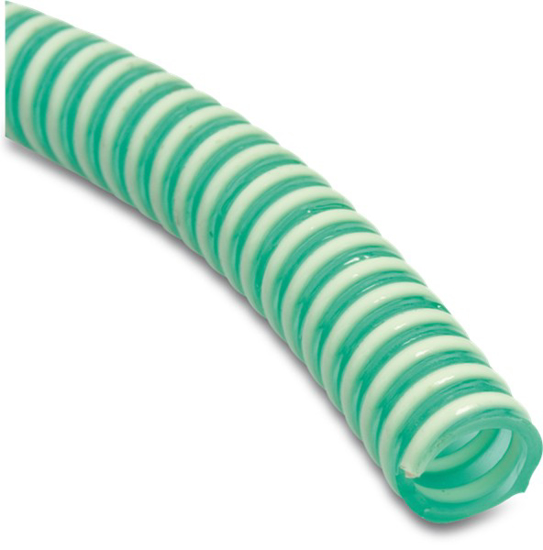 Afbeeldingen van AANZUIGSLANG PVC 3BAR 0.65BAR HELGROEN 102 MM X 112 MM (25MTR)