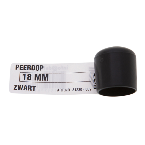 Afbeeldingen van DELTAFIX PEERDOP ZWART 18MM