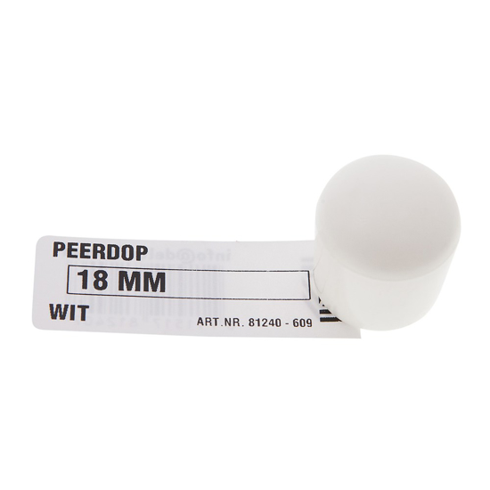 Afbeeldingen van DELTAFIX PEERDOP WIT 25MM