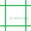 Afbeeldingen van VOLIEREGAAS QUADRA PVC 13X1.1 100 CM X 25 M
