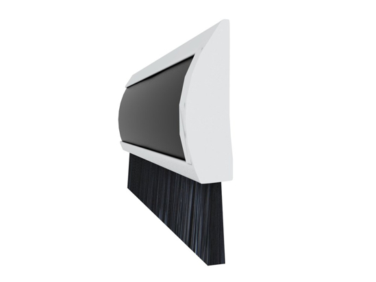 Afbeeldingen van DOORLINE TOCHTSTRIP ALU ZWART MET ZWARTE BORSTEL LENGTE 950MM