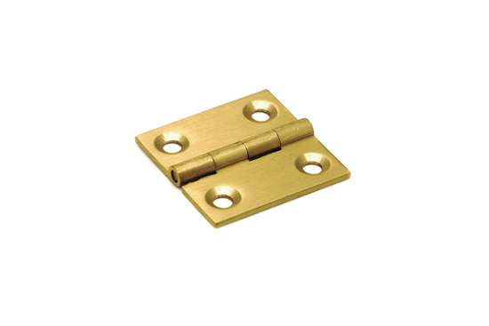 Afbeeldingen van DX SMALSCHARNIER MET VASTE PEN MASSIEF MESSING 25X25X1,6MM