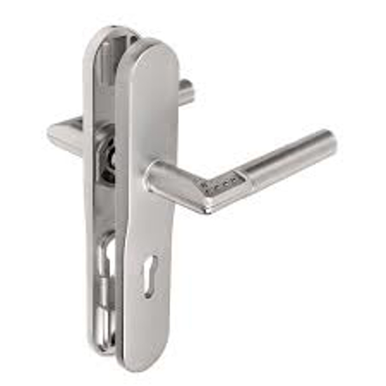 Afbeeldingen van ASSA ABLOY DEURBESLAG MET ELECTRONISCHE CODE 8834 8RK1 LANGSCHILD PC55, 8MM KRUKSTIFT, DR1/4