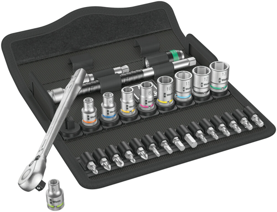 Afbeeldingen van 8100 SA 8 ZYKLOP METAL RATELSET, OMSCHAKELPAL, 1/4" AANDRIJVING, METRISCH, 28-DELIG
