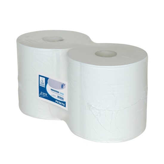 Afbeeldingen van INDUSTRIEPAPIER EURO CEL 1L 700 MTR X 26 CM - 2 ROL P/PAK WIT
