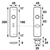 Afbeeldingen van AXA BINNENDEURSCHILDEN CURVE KLIK 200X45MM WC63 ALU F1