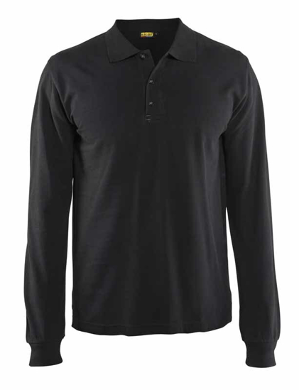 Afbeeldingen van POLOSHIRT LANGE MOUWEN ZWART L 338810509900L