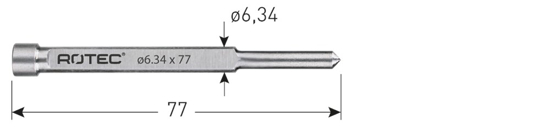 Afbeeldingen van CENTREERPIN KERNBOOR 25 MM BOORDIEPTE - UITWERPSTIFT ø6,35X77