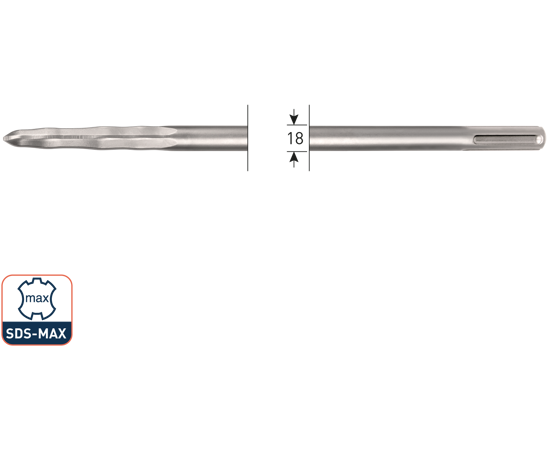 Afbeeldingen van SDS-MAX PUNTBEITEL, V-BREAKER,L=400