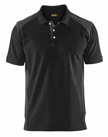 Afbeeldingen van PIQUE POLO ZWART/DONKERGRIJS XXL 332410509998XXL