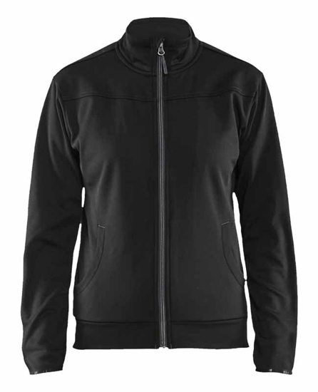 Afbeeldingen van DAMES SERVICE SWEATSHIRT MET RITS ZWART/DONKERGRIJS L 339425269998L