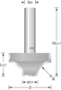 Afbeeldingen van KWARTROND-BOVENFREES HW 12,0X045/009X08,0 Z=2 R= 3,0 KWR / KRBF-HW