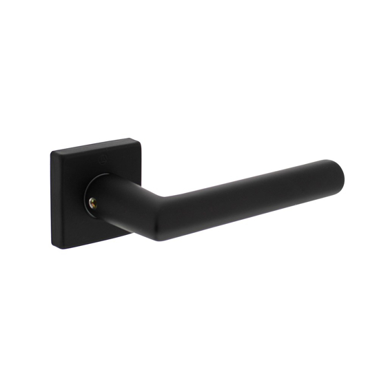 Afbeeldingen van INTERSTEEL DEURKRUK BROOME OP ROZET ALU ZWART 50X50X10MM (0023.005802)